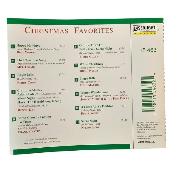 Christmas Favorites CD Dean Martin Perry Como Mel Tormé Johnny Mercer 37596cd - Picture 2 of 2
